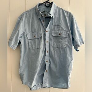 Orvis Men's Light Blue Short Sleeve Shirt
